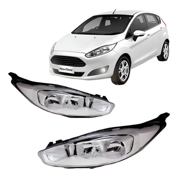 Par Farol Dianteiro Para Ford New Fiesta 2013 Até 2019