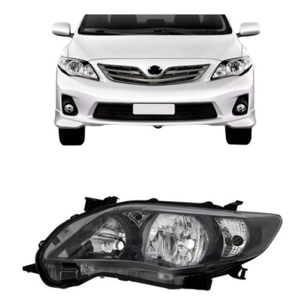 Farol Corolla 2012 2013 2014 Máscara Negra Fumê