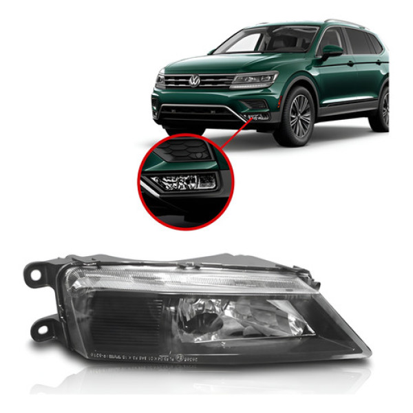 Farol Milha Tiguan 2018 A 2019 Mascara Negra