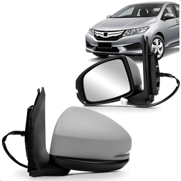 Retrovisor City 2015 A 2021 Eletrico Com Pisca Capa Primer