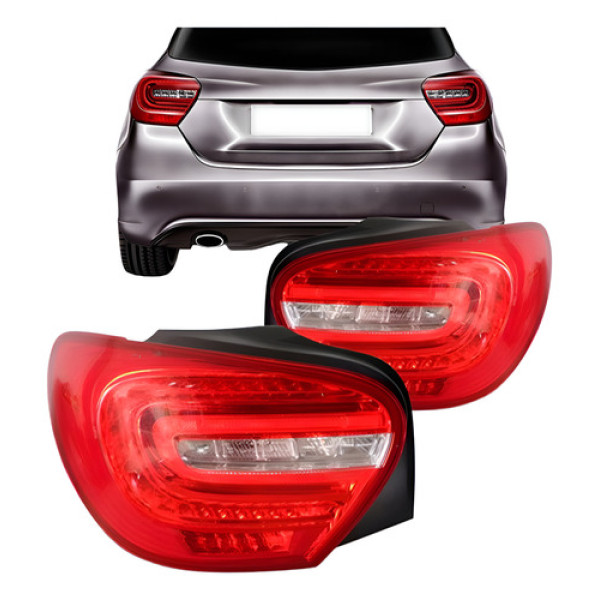 Jogo Sinaleira Traseira Mercedes A200 2013 2014 2015 Com Led Ambos Lados Bicolor
