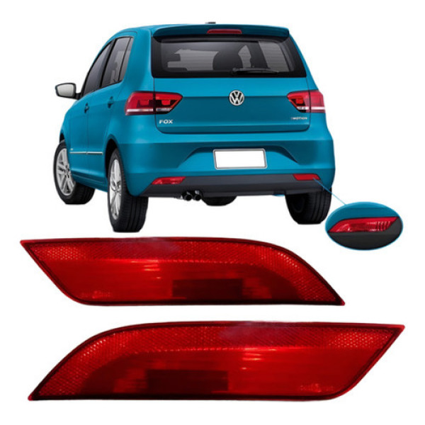 Par Refletor Parachoque Traseiro Fox 2015 2016 2017 Vermelho