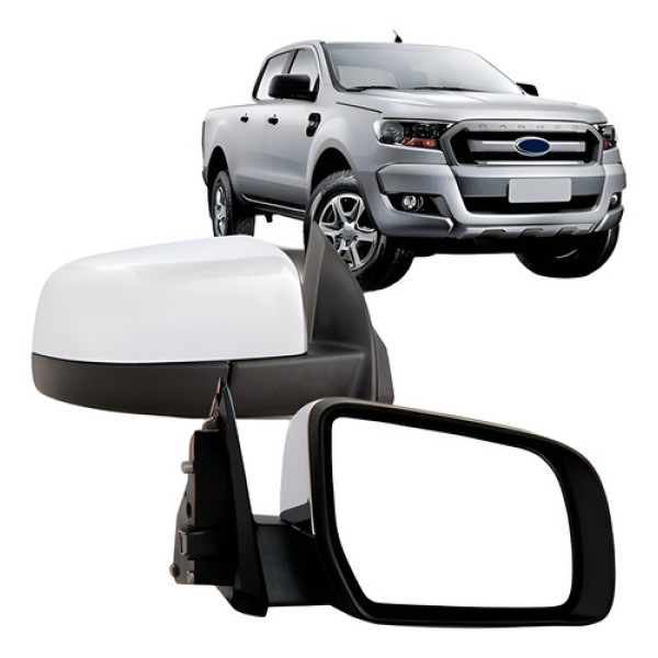 Par Retrovisor Para Ford Ranger 2013 2014 2015 Fixo Cromado