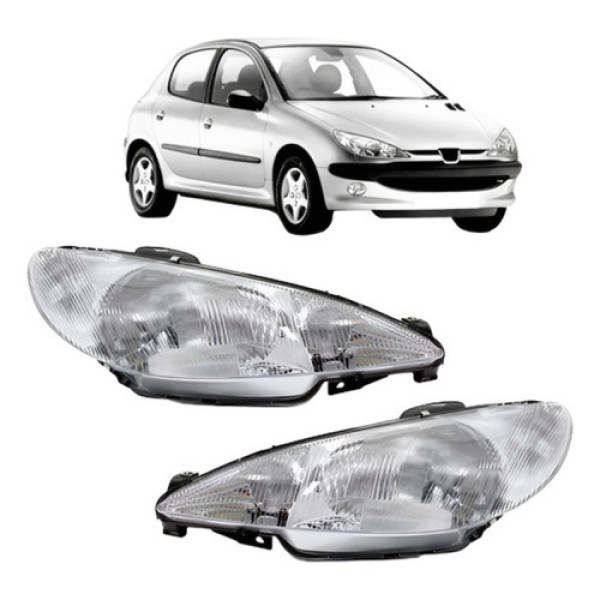 Par Farol Para Peugeot 206 1999 2000 2001 2002 2003 Raiado