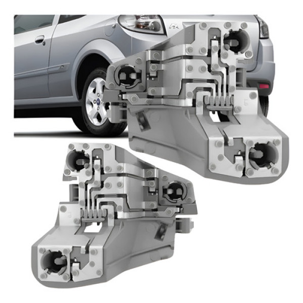 Par Circuito Soquete Lanterna Traseira Ford Ka 2008 A 2012 Ambos Lados Cinza