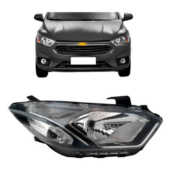 Farol Onix 2017 2018 2019 2020 Manual Sem Led Friso Cromado