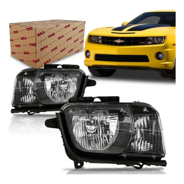 Farol Camaro 2010 2011 2013 2012 2013 Mascara Negra Tyc