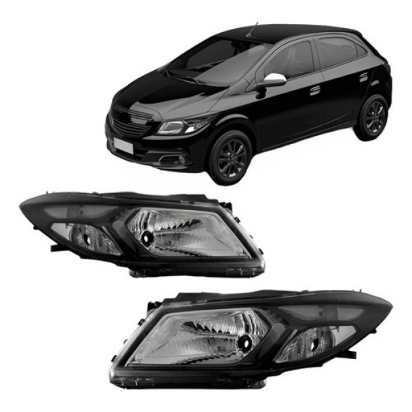 Par Farol Onix / Prisma 2013 A 2016 Manual Mascara Negra