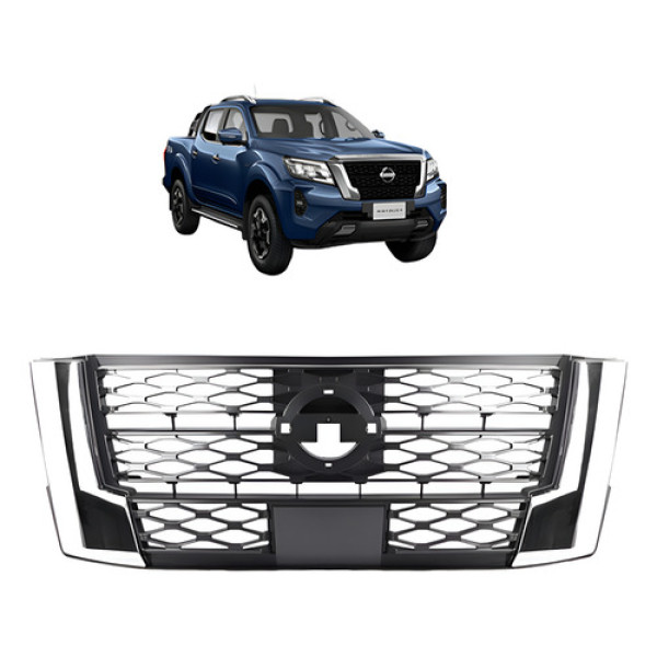 Grade Dianteira Frontier 2022-2024 Com Moldura Cromada