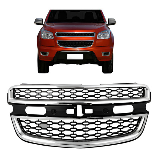 Grade Radiador Chevrolet S10 2012 2013 2014 2015 Cromado Preto