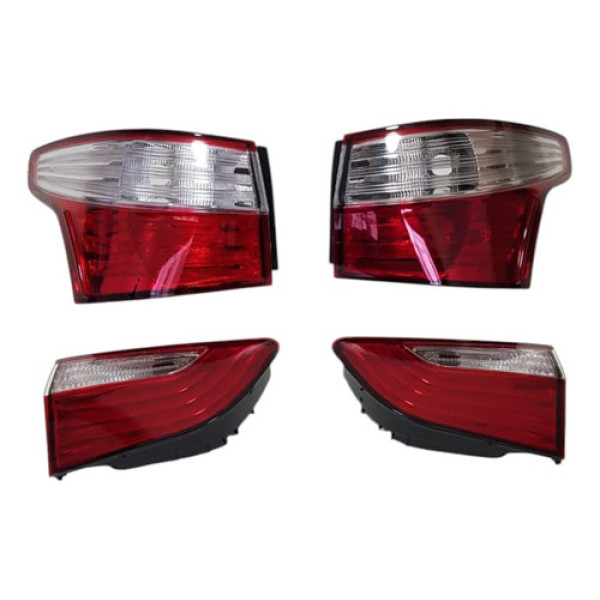 Kit Par Lanterna Grand Siena 2013 Á 22 Canto E Tampa 4 Peças Ambos Lados Vermelho