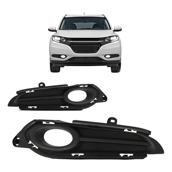 Par Moldura Milha Hrv 2015 2016 2017 Com Furo Aro Preto Novo Preto