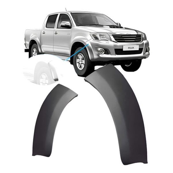 Par Moldura Parachoque Hilux Srv 2012 Á 2015 Dianteiro Preto