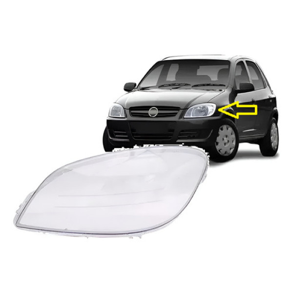 Lente Farol Chevrolet Celta 2007 A 2013 Lado Esquerdo