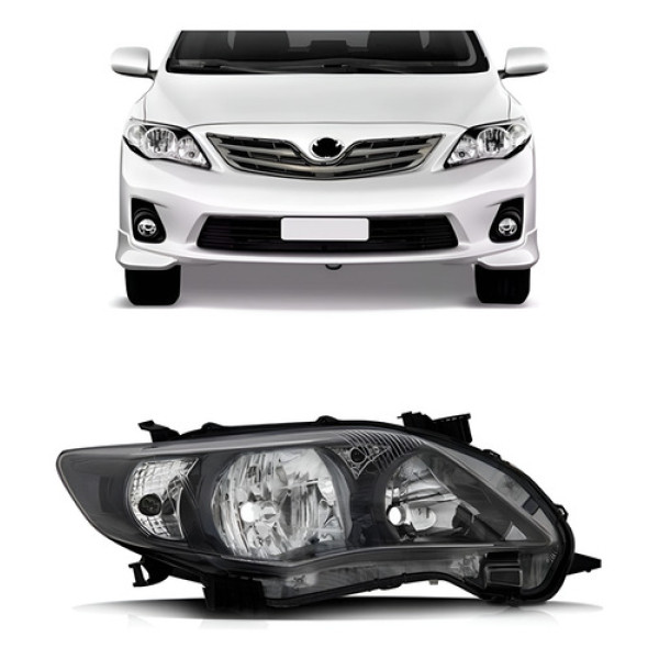Farol Corolla 2012 2013 2014 Mascara Negra Fume