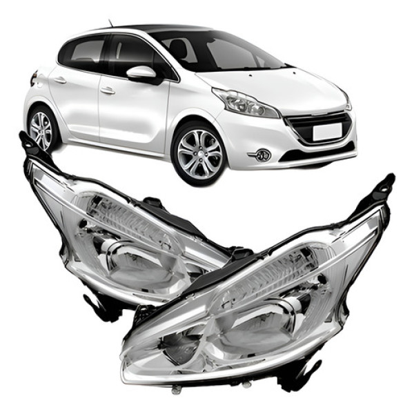 Par Farol Peugeot 208 2012 2013 2014 2015 2016 Com Led E Drl