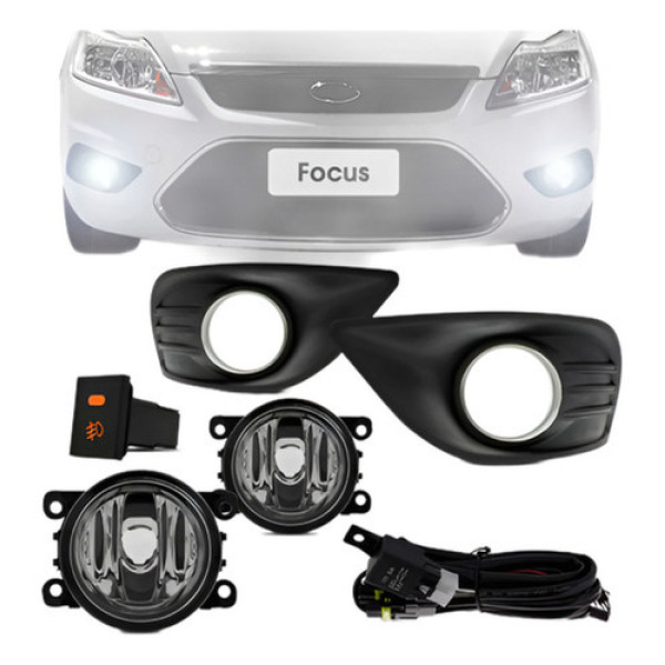 Kit Farol Auxiliar Focus Sedan 2009 À 2012 Grade Aro Cromad