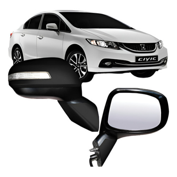 Par Retrovisor New Civic 2013 2014 2015 Com Pisca