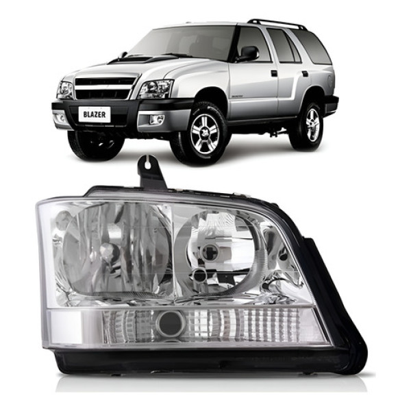 Farol S10 Blazer 2001 02 03 04 05 06 07/2011 Seta Cristal