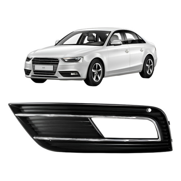 Moldura Milha Auxiliar Audi A4 2012 A 2015 Com Furo
