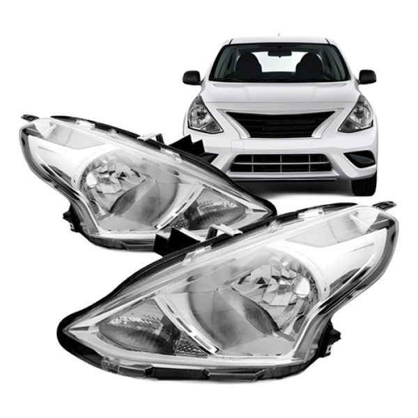 Par Farol Versa 2016 2017 2018 Manual Cromado