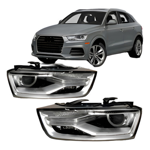 Par Farol Dianteiro Para Audi Q3 2015 A 2019 Elétrico C/ Le
