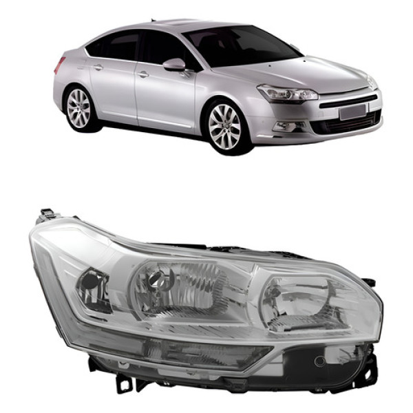 Farol Para Citroen C5 2008 2009 2010 2012 Eletrico Com Motor Direito/passageiro