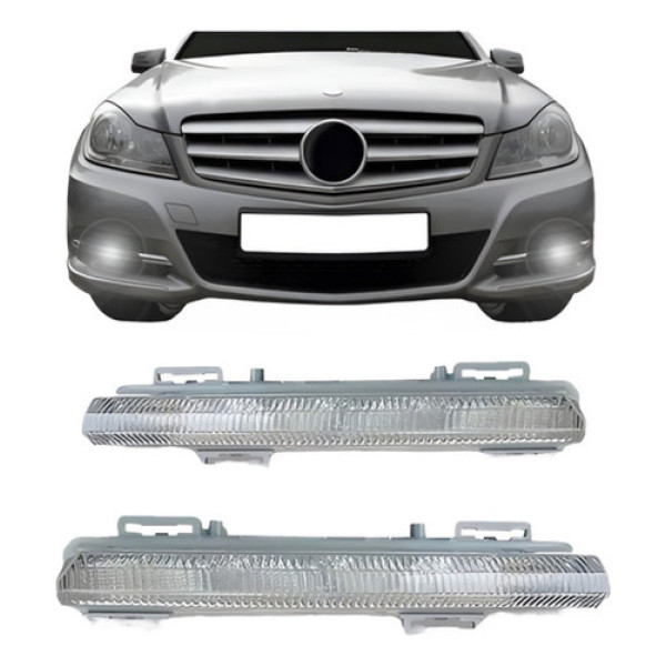 Par Lanterna Milha Led Mercedes C180 C200 2012 2013 2014.