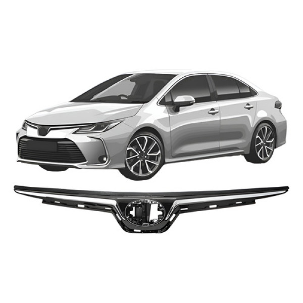 Grade Dianteira Superior Corolla 2020 2021 2022 2023 Cromado
