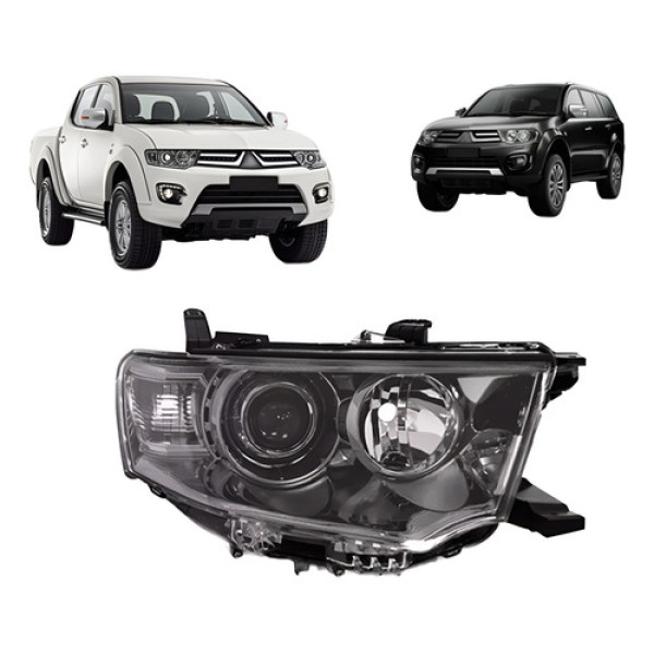 Farol Pajero Dakar E Triton 2014 A 2018 Fume Eletrico
