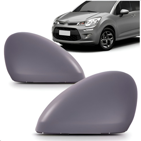 Par Capa Retrovisor C3 2013 14 15 16 17 18 2019 2020 Primer Preto
