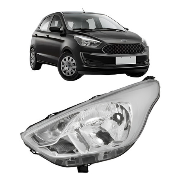 Farol Ford Ka 2019 2020 2021 2022 Cromado