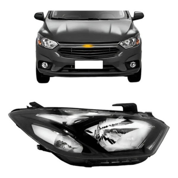 Farol Onix 2017 2018 2019 2020 Manual Sem Led Friso Preto