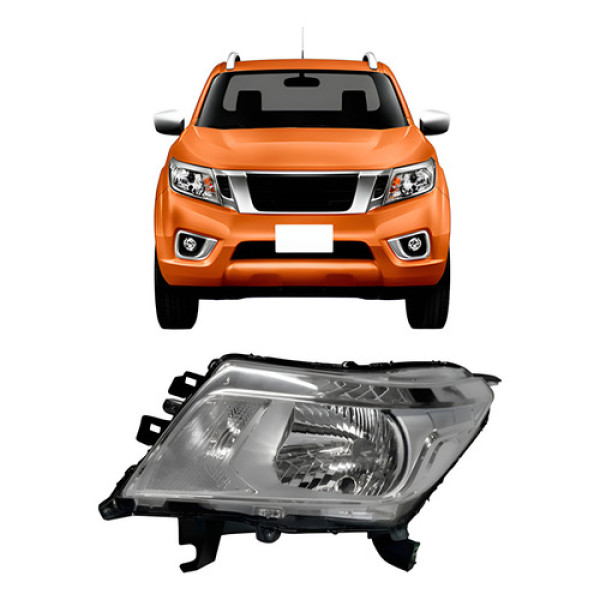 Farol Nissan Frontier 2017-2020 Manual Cromado Esquerdo/motorista