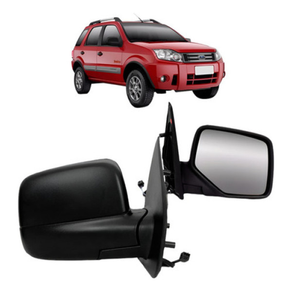 Retrovisor Ecosport 2003 A 2009 Eletrico Preto Texturizado
