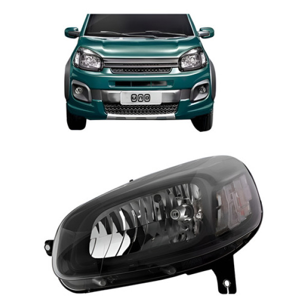 Farol Fiat Uno 2015-2018 Fume Esquerdo/motorista