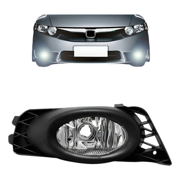 Farol Milha Auxiliar Civic 2009 2010 2011 Com Moldura