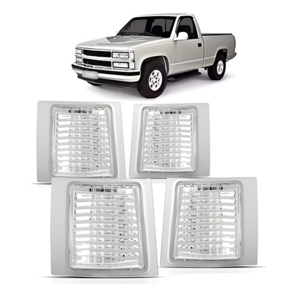 Kit Pisca Lanterna Dianteira Silverado 1997 A 2001 - 04peça Cristal