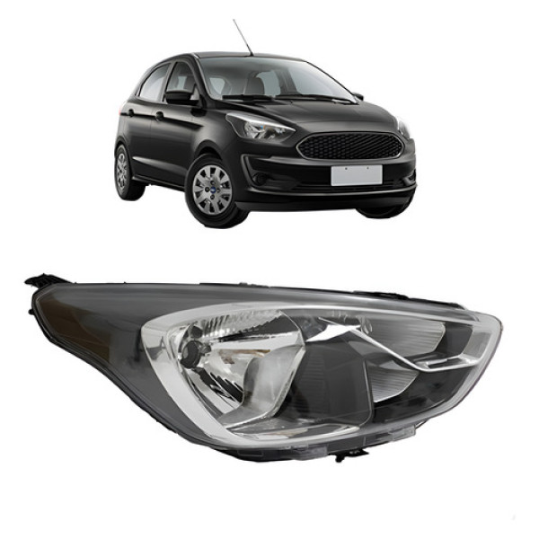 Farol Ka 2019 2020 2021 2022 Mascara Negra Friso Cromado