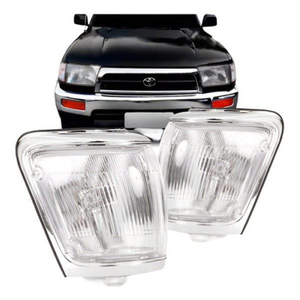 Par Lanterna Dianteira Hilux Sw4 92 A 96 Cristal Aro Cinza