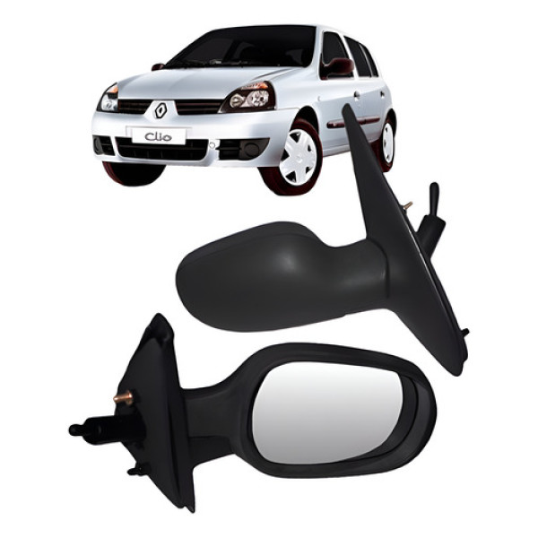 Retrovisor Clio 99 00 01 02 03 04 05 06 07 08 09 10 Manual- Esquerdo