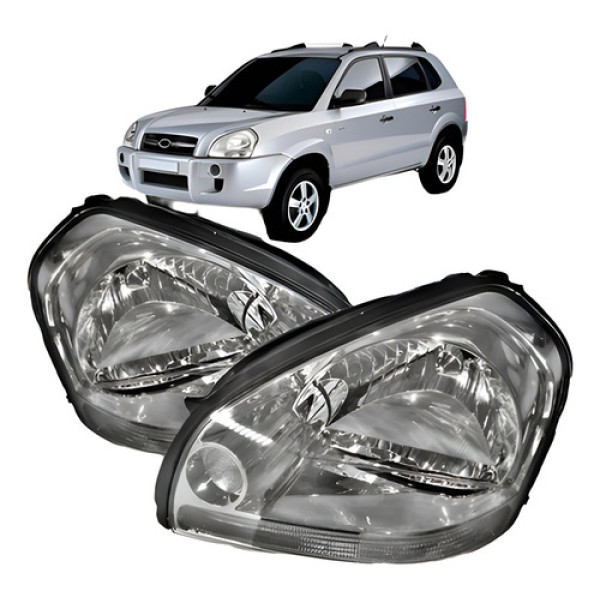 Par Farol Tucson 2005 A 2016 Cromado Pisca Cristal