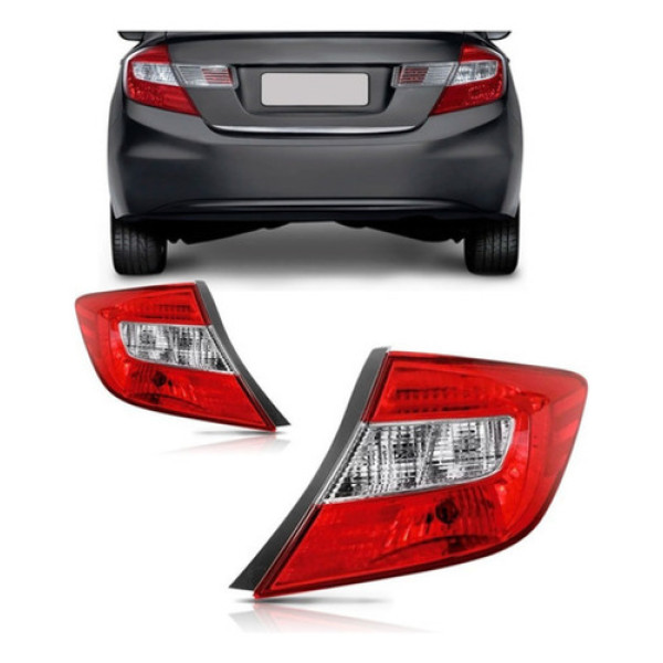 Lanterna Traseira Civic 2012 2013 2014 Com Soquete Direito/passageiro Bicolor