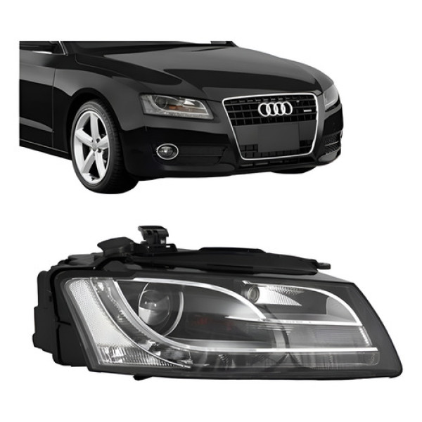 Farol Audi A5 2009 10 2011 Elétrico Com Led Xénon Depo Dir Esquerdo/motorista