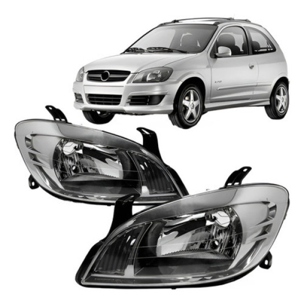 Par Farol Chevrolet Celta E Prisma 2007 A 2012 Fumê Claro