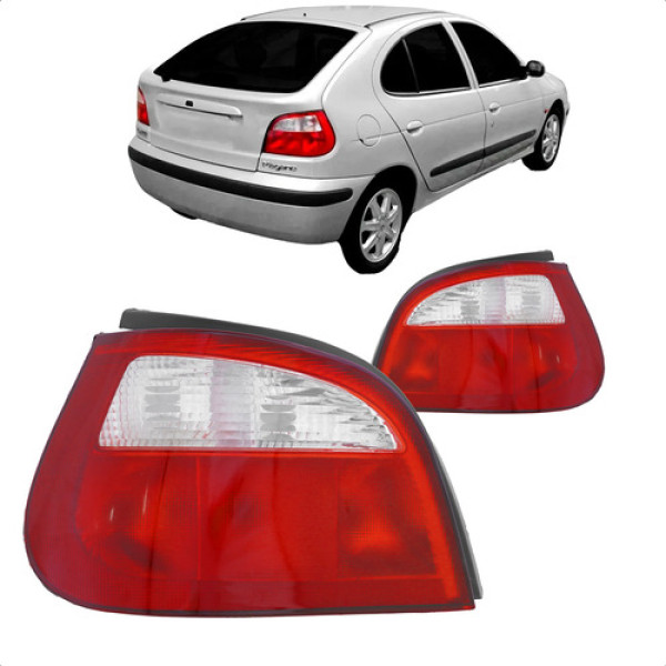 Lanterna Traseira Megane Hatch 2000 2001 2002 03 04 Bicolor
