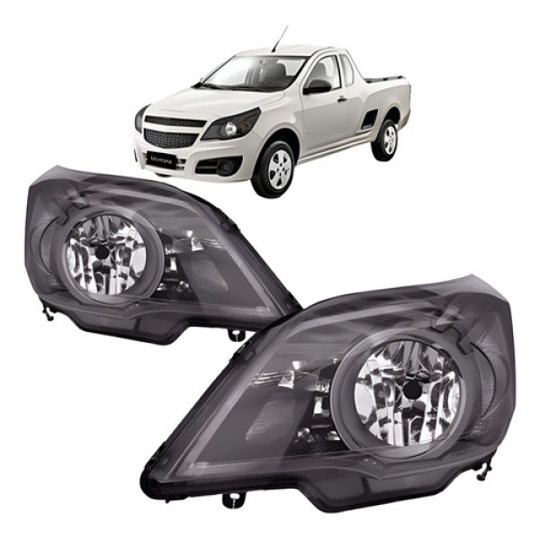 Farol Agile Montana Esportivo 2009 A 2014 Cinza Cromomix