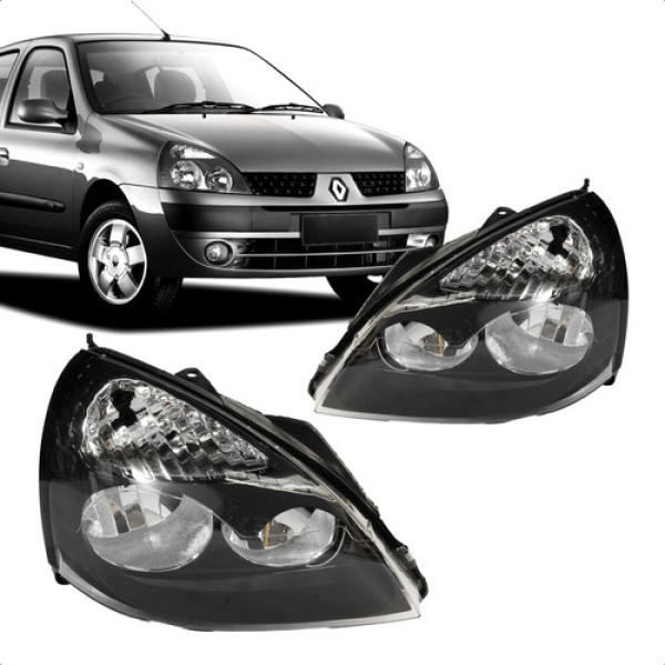 Farol Clio 2003 2004 2005 Eletrico S/motor Preto S/regulador