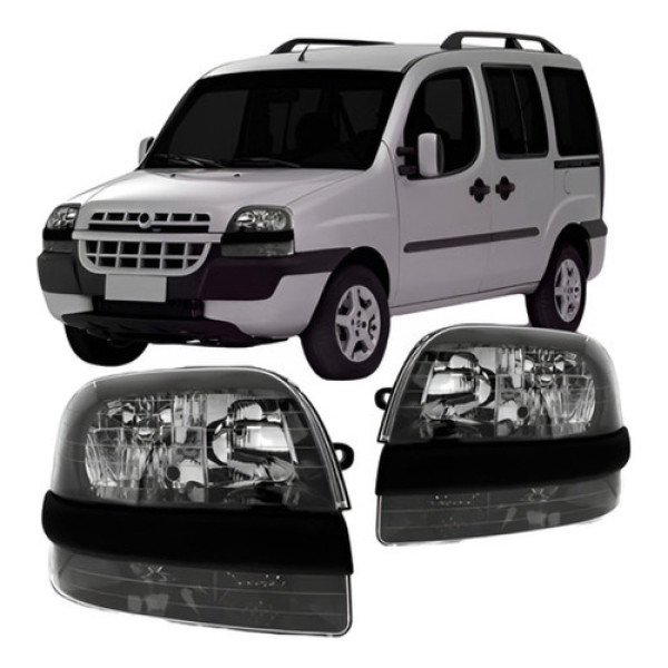 Par Farol Doblo 2002 03 04 05 06 07 08 2009 Fumê C/ Auxilia