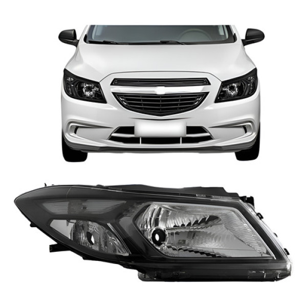 Farol Onix 2012 2013 2014 2015 2016 Manual Máscara Negra Direito/passageiro